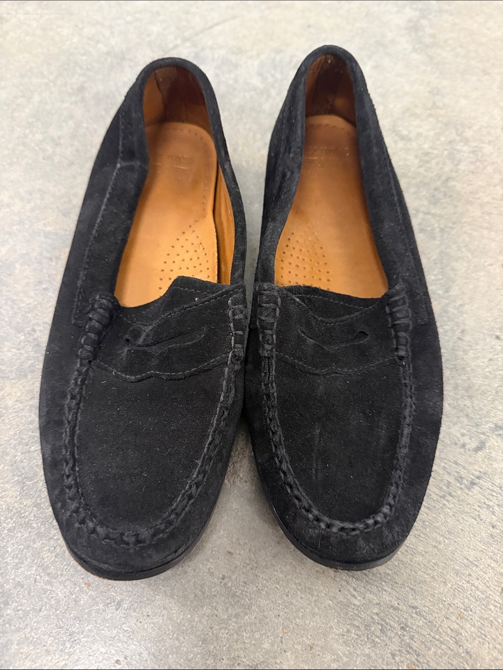 Madewell Black Suede Penny Loafers